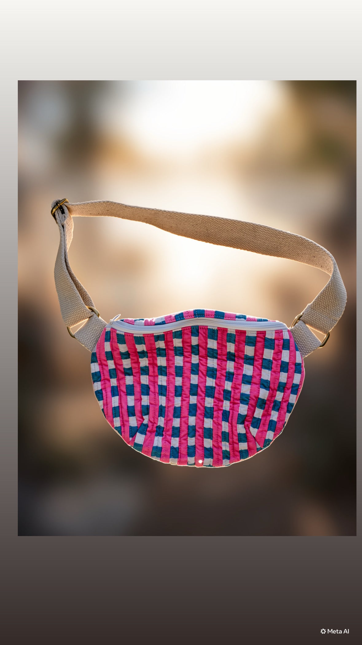 CROSSBAODY MOON BAG - CHECKS