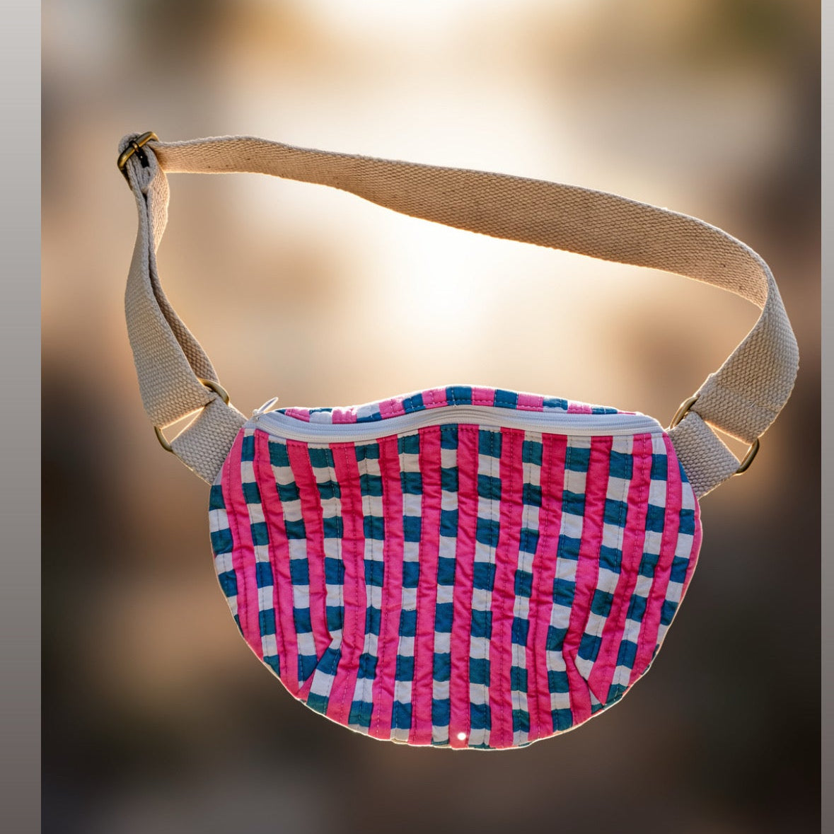 CROSSBODY MOON BAG - CHECKS