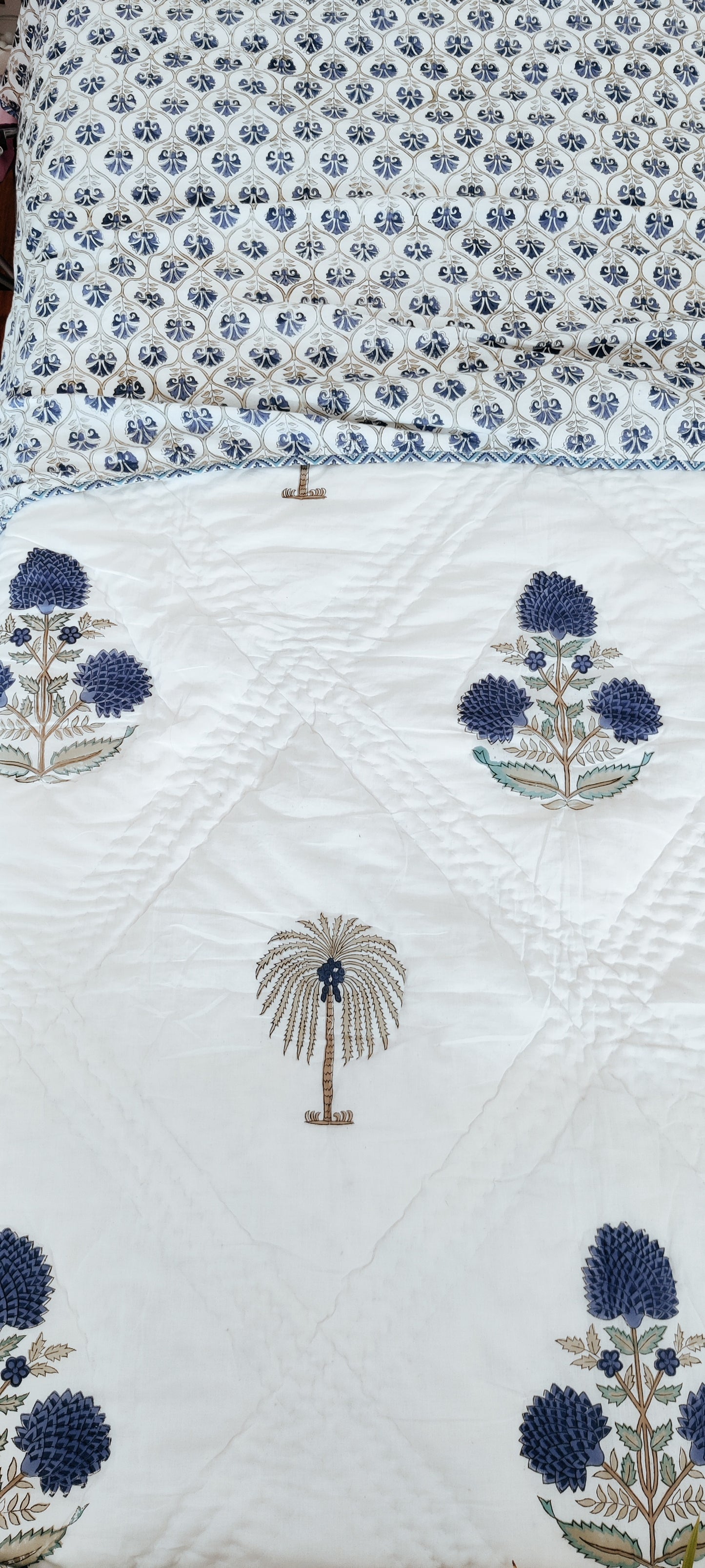 HANDBLOCKDRUCK JAIPURI RAZAI/ QUILT – INDISCHBLAU