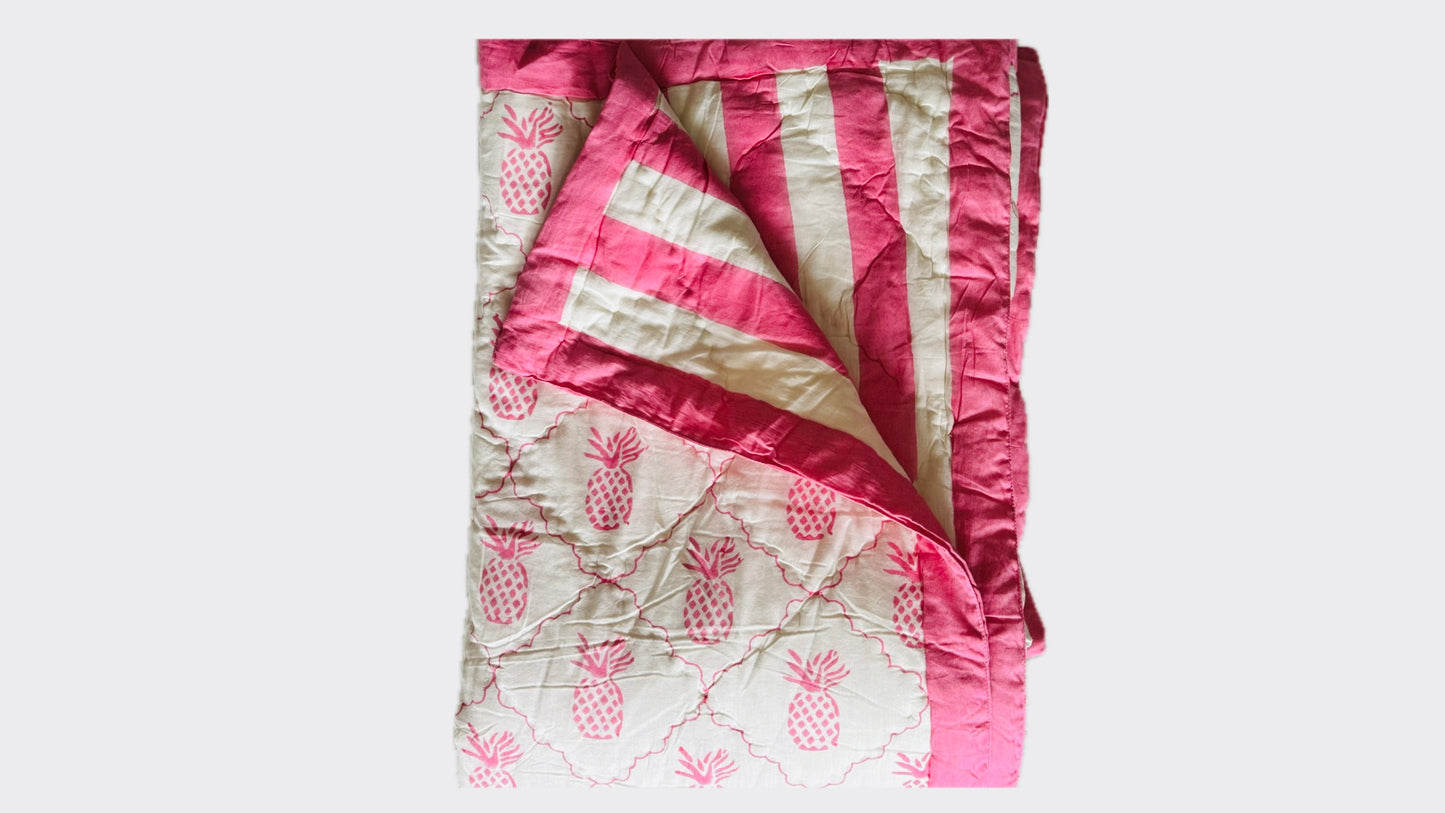 HANDBLOCKBEDRUCKTER JAIPURI RAZAI/QUILT – BASANT BAHAR