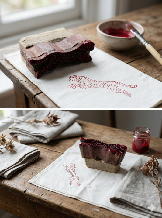 WOODEN LEOPARD BLOCK