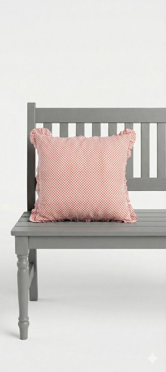 KISSENBEZUG MIT HANDBLOCKDRUCK - ROT