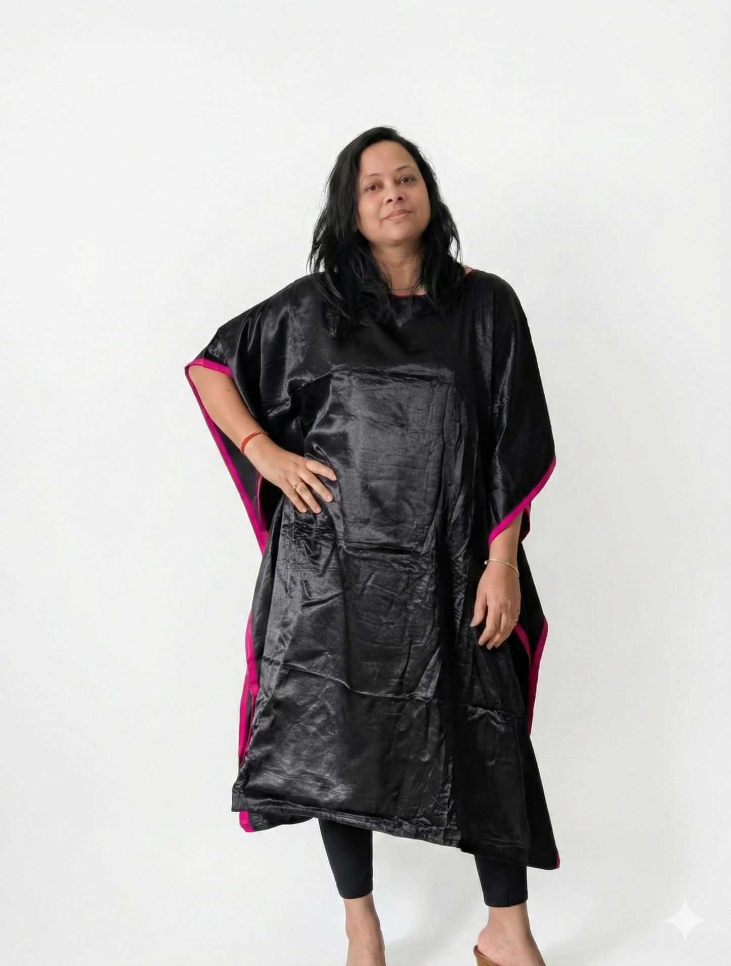 MODAL SILK KAFTAN - BLACK
