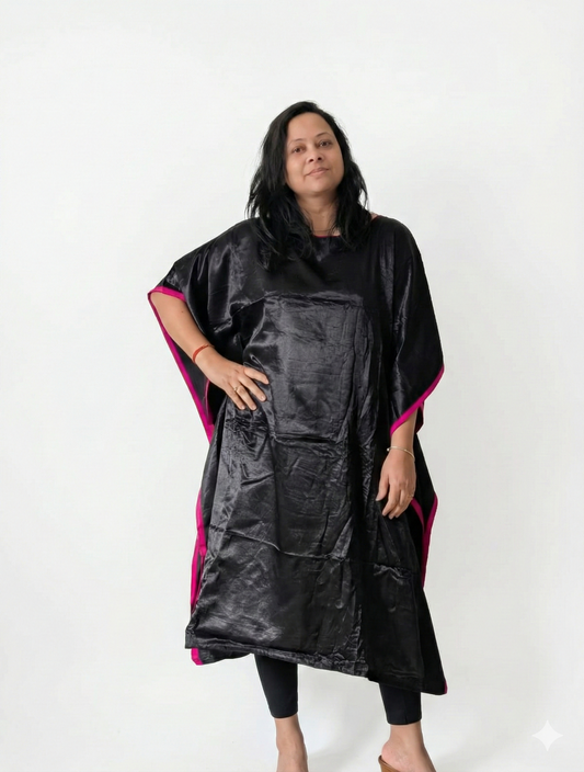 MODAL SILK KAFTAN - BLACK