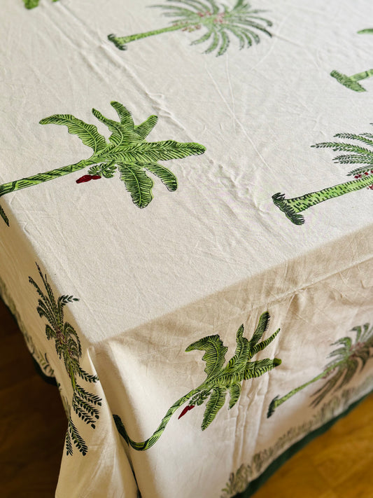 PALM TREE HAND BLOCK PRINT TABLE COVER