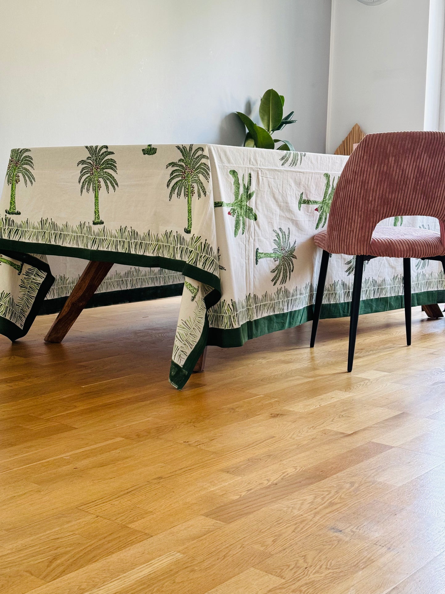 PALM TREE HAND BLOCK PRINT TABLE COVER