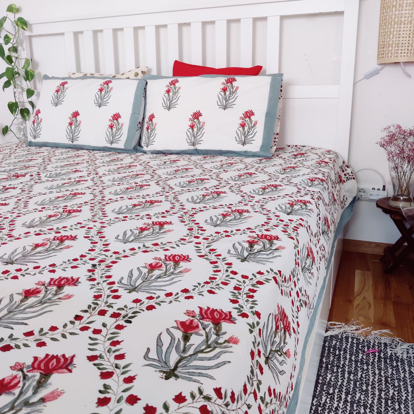 Kamal Jaal Hand Block Printed Bedsheet