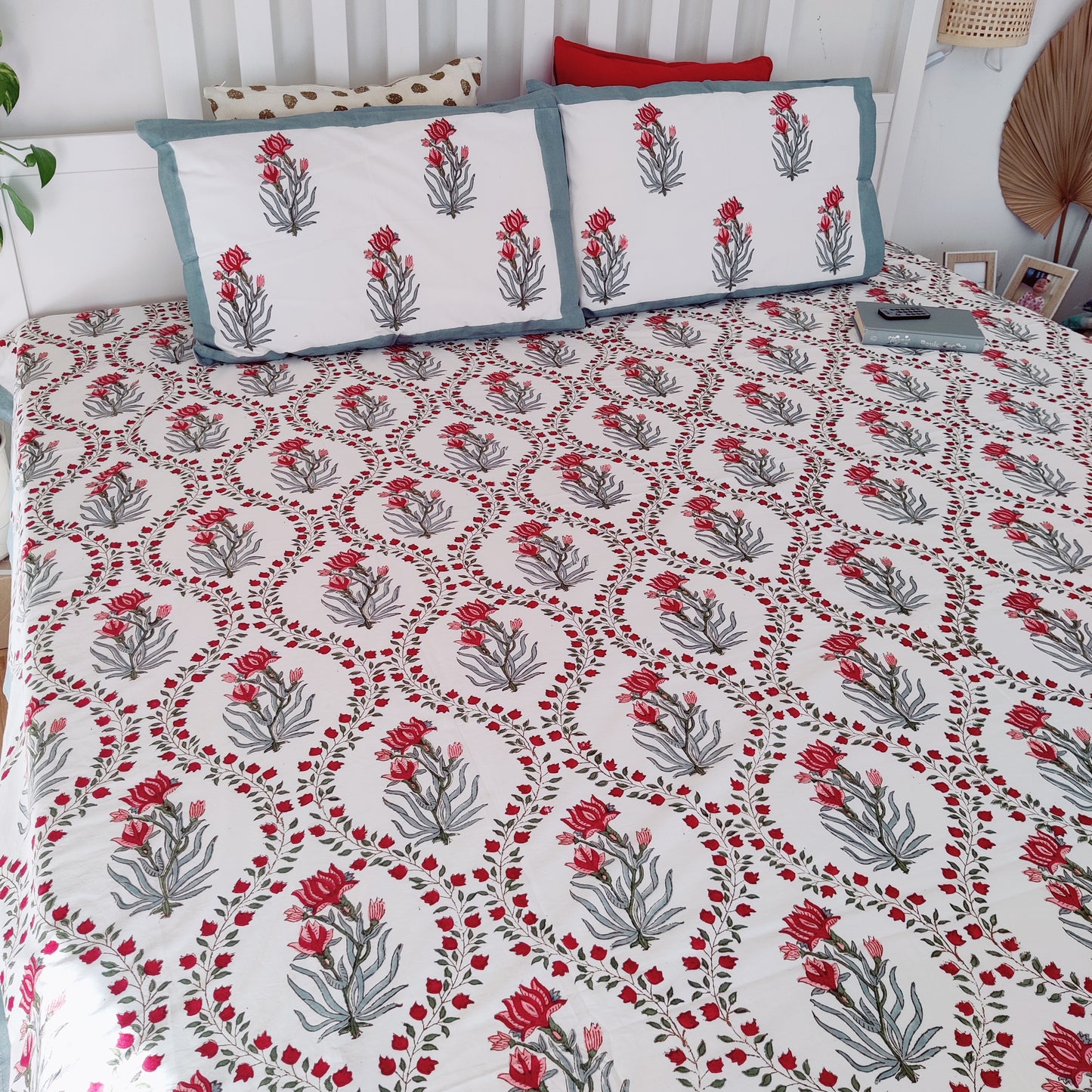 Kamal Jaal Hand Block Printed Bedsheet