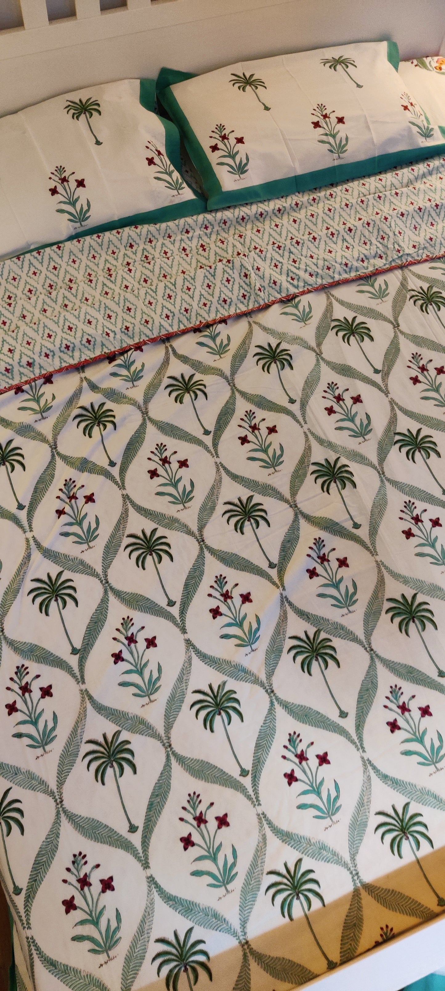 PALM TREE HAND BLOCK PRINTED THROW