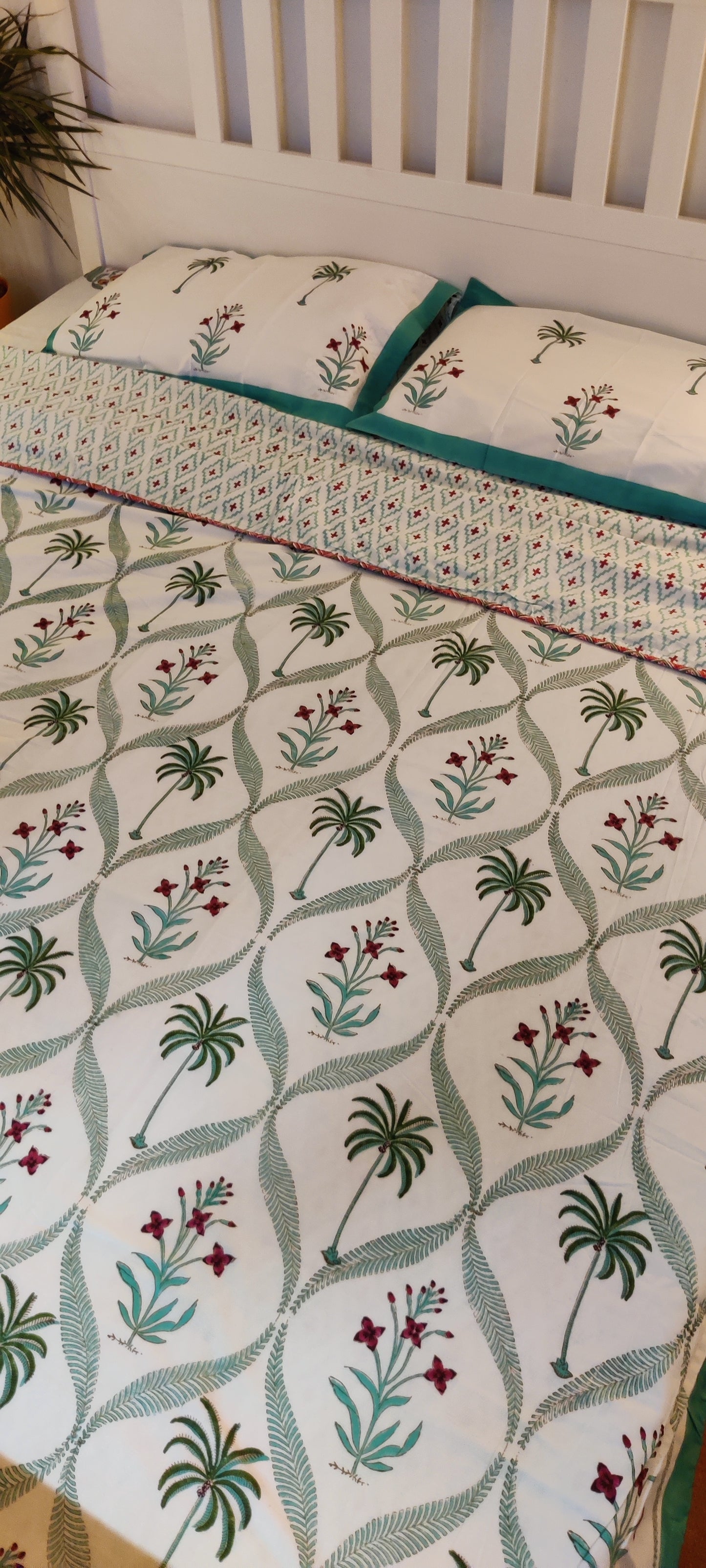 PALM TREE HAND BLOCK PRINTED THROW